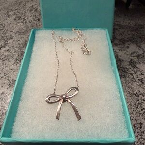 Tiffany & Co. Bow Ribbon Necklace 16” 925